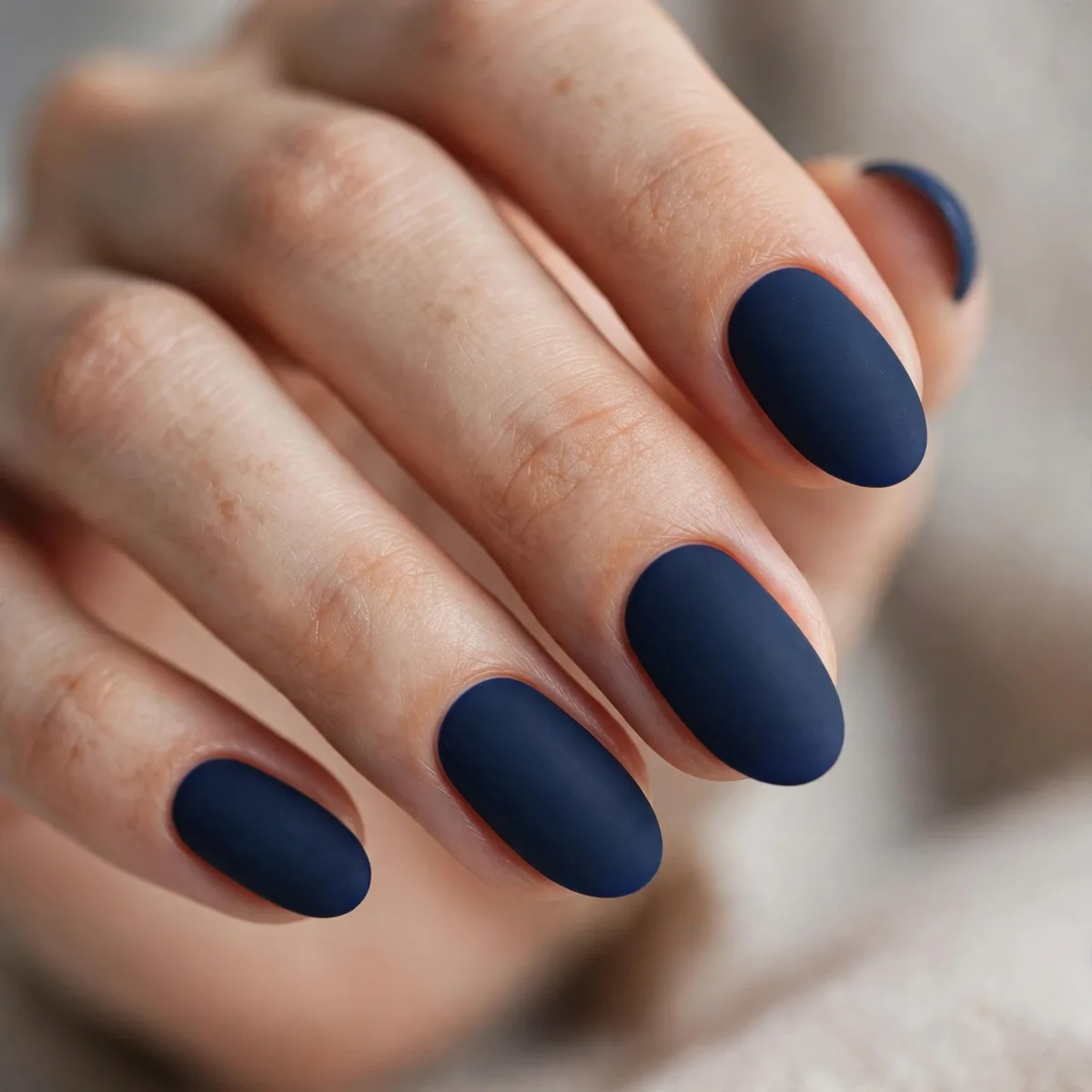 Matte navy blue nails
