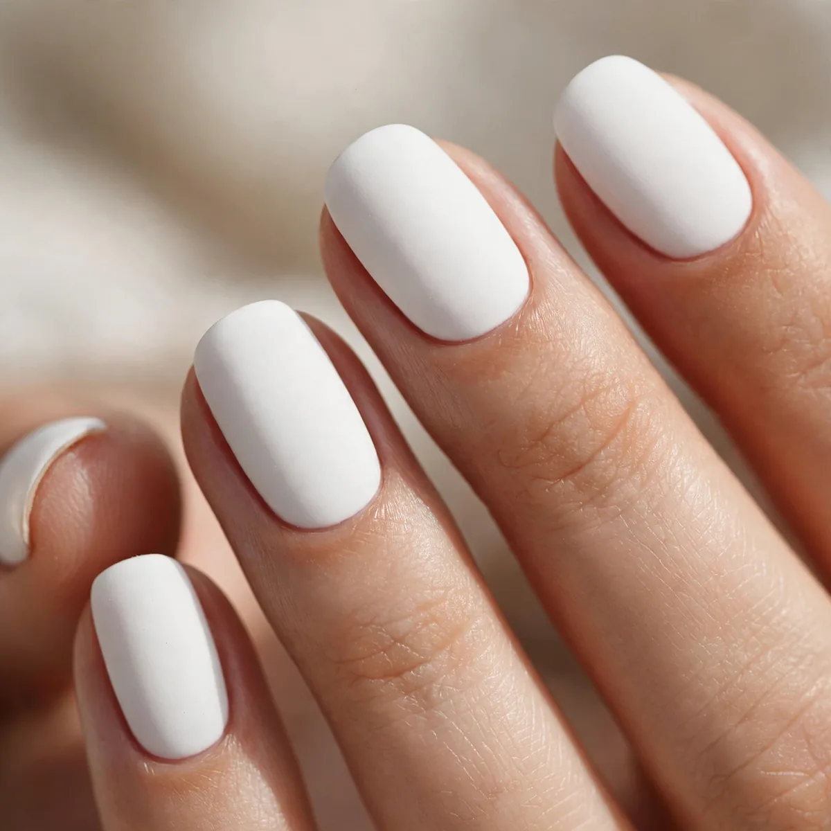 Matte white nail polish