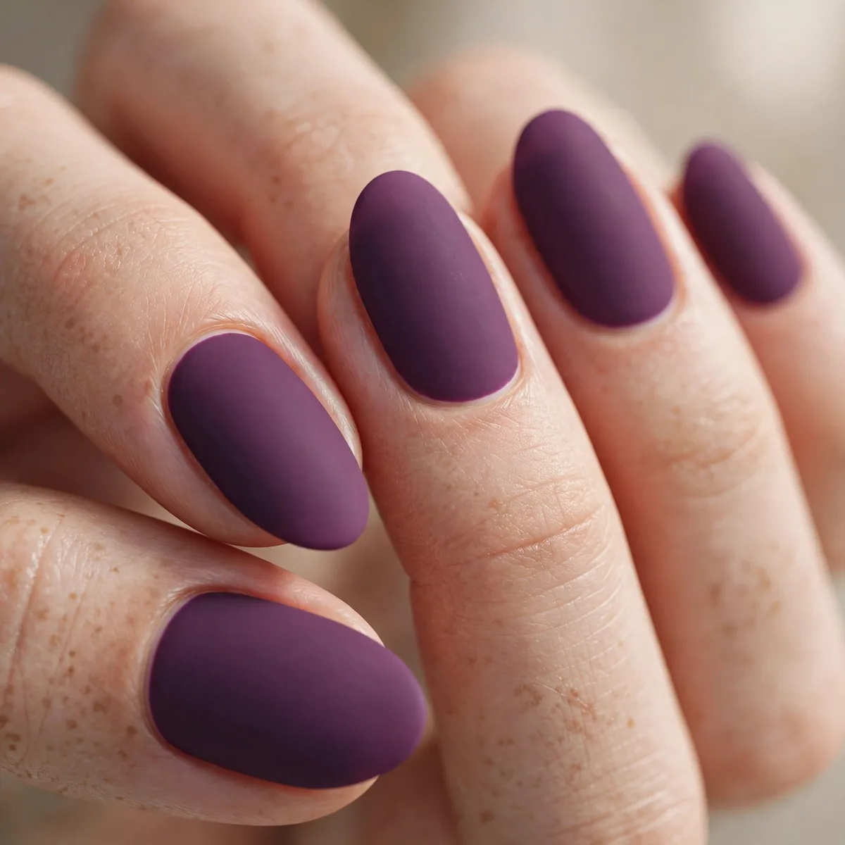 Matte plum purple nails