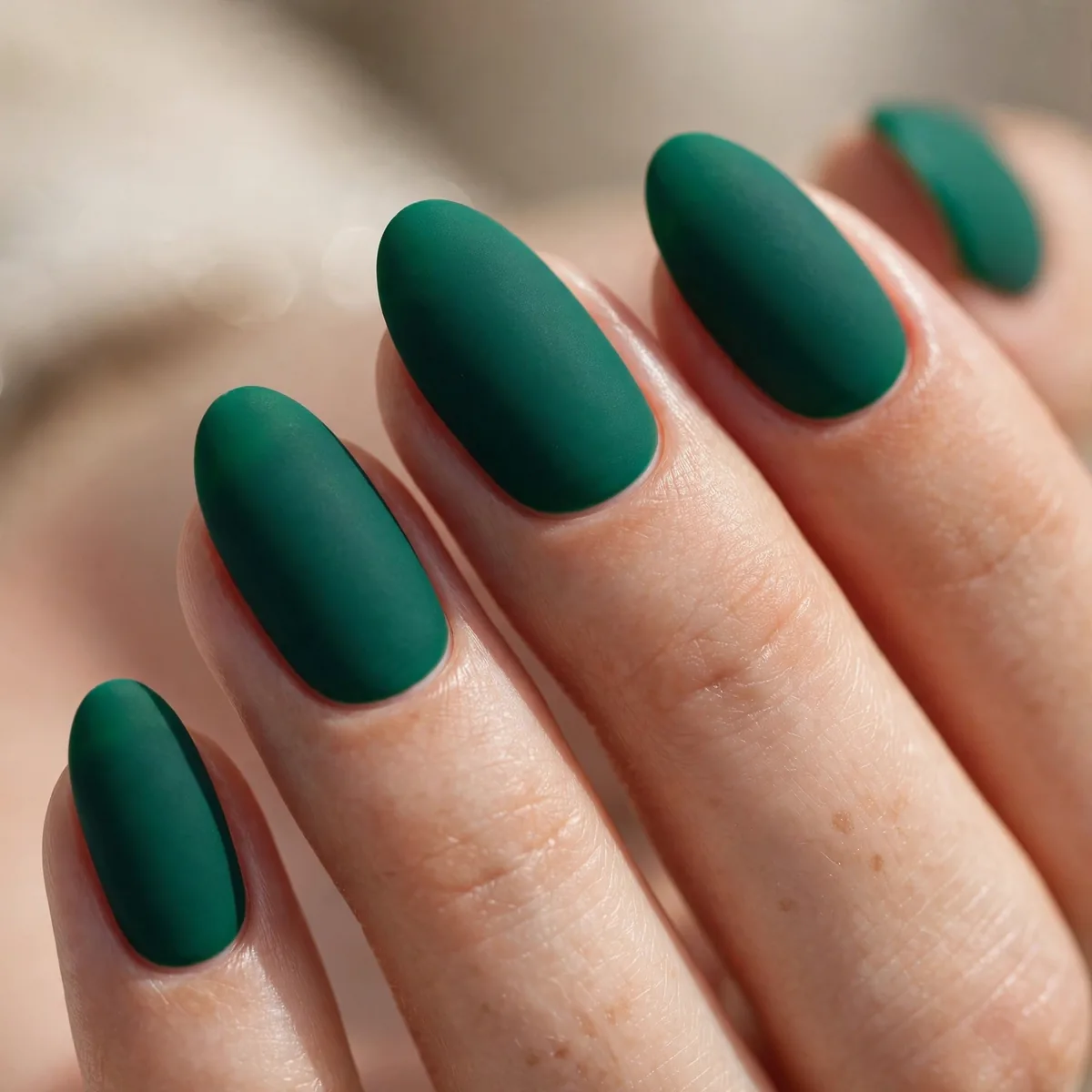 Matte emerald green nails
