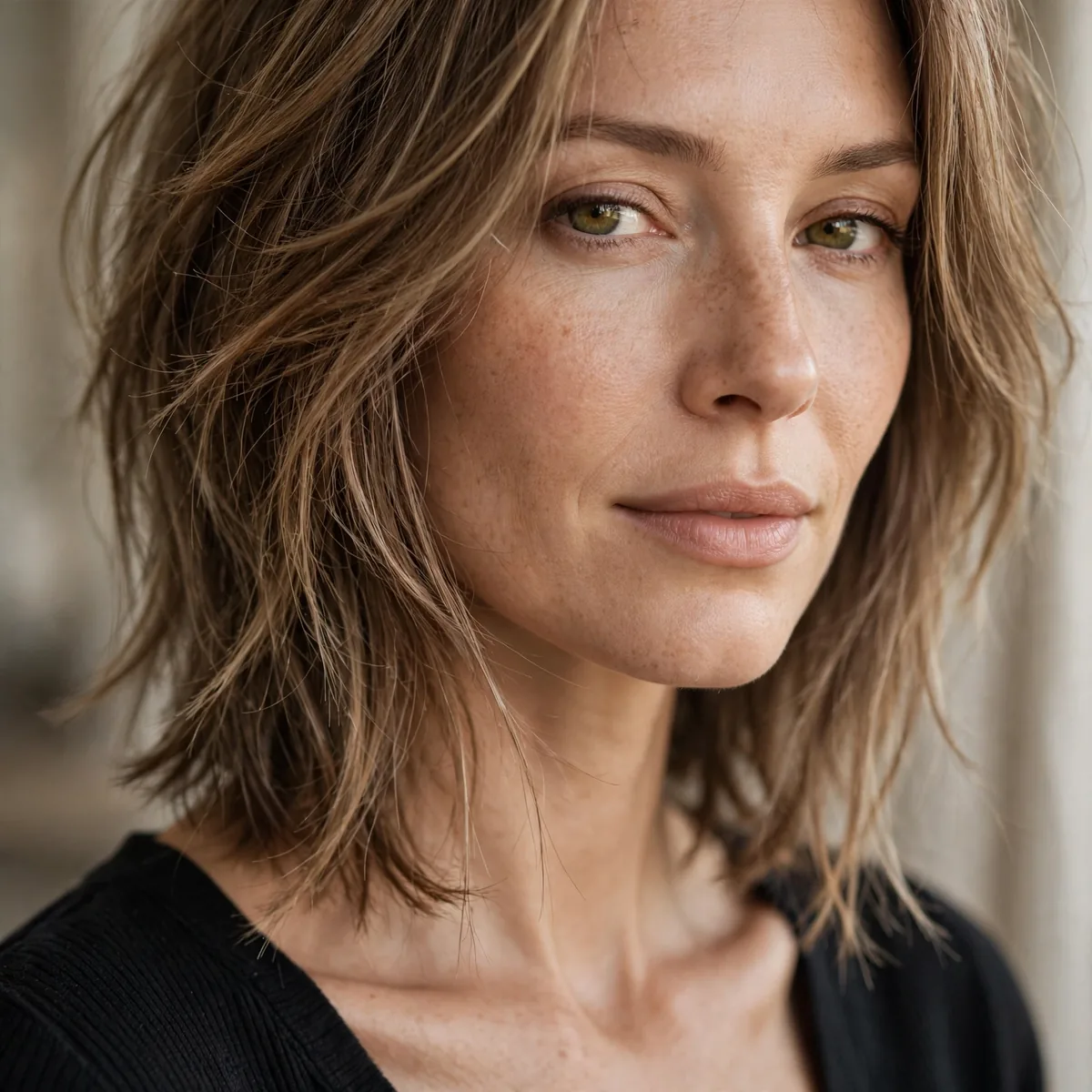 Textured collarbone haircut on fine hair