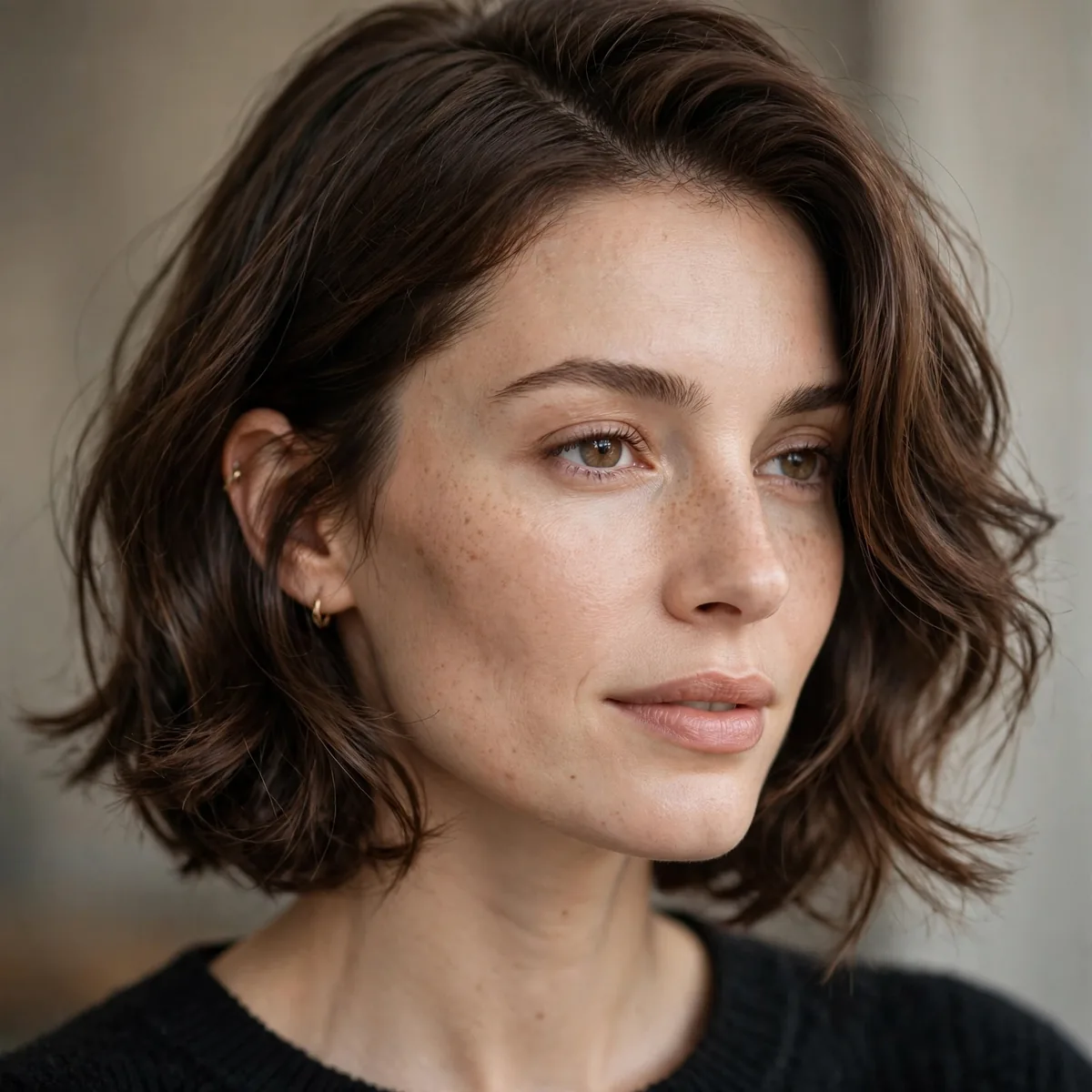 French inspired lob haircut