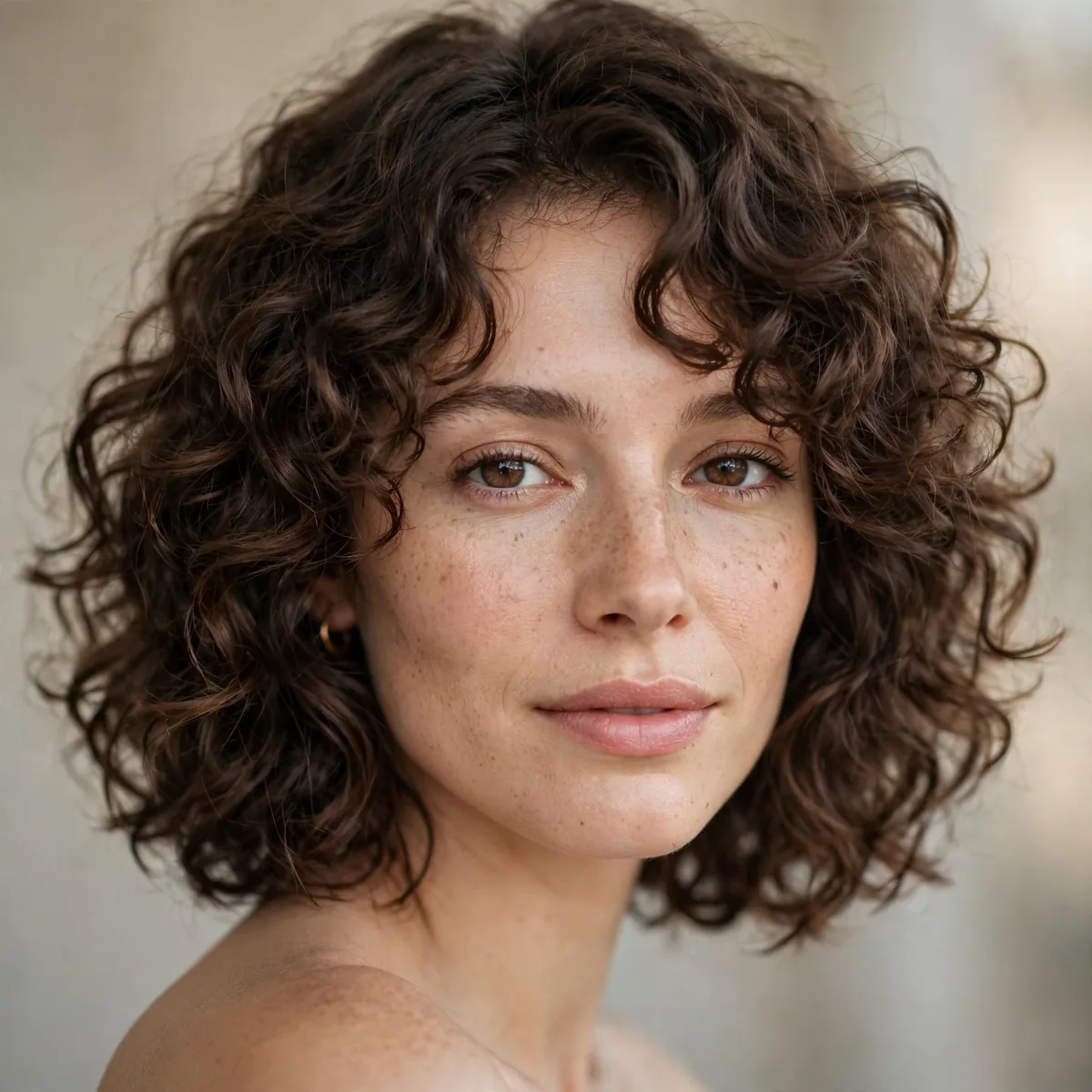 Shoulder length curly haircut