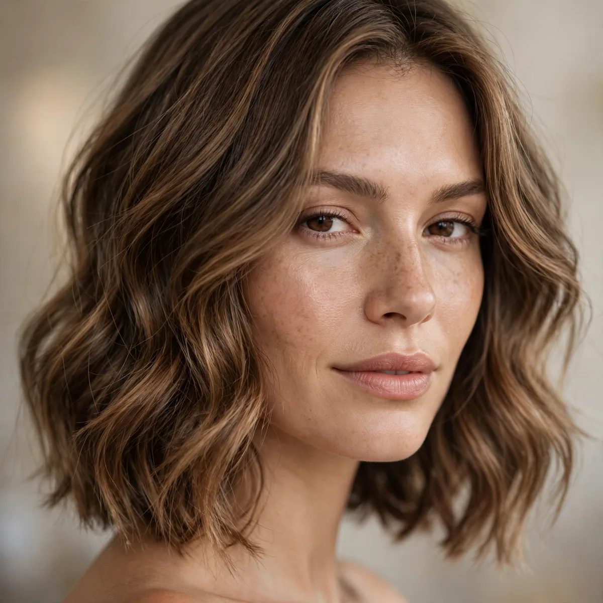 Shoulder cut with soft waves