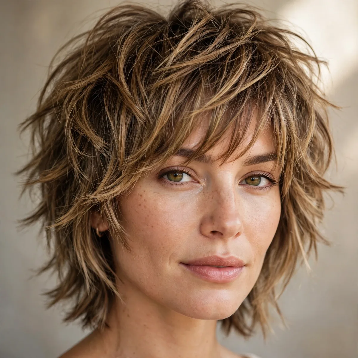 Choppy textured layered haircut