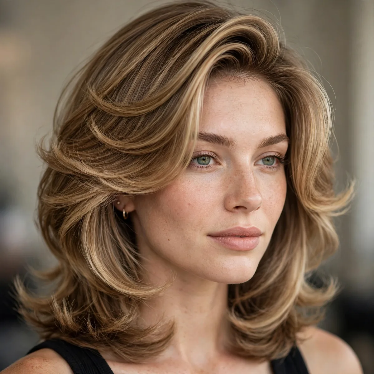 Polished blowout layered haircut