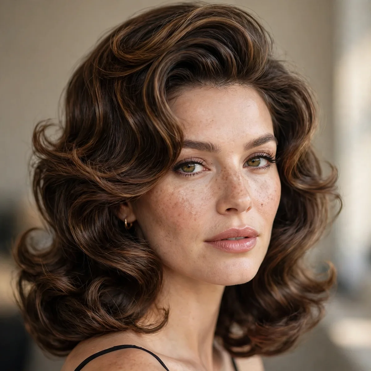 Vintage layered blowout hairstyle