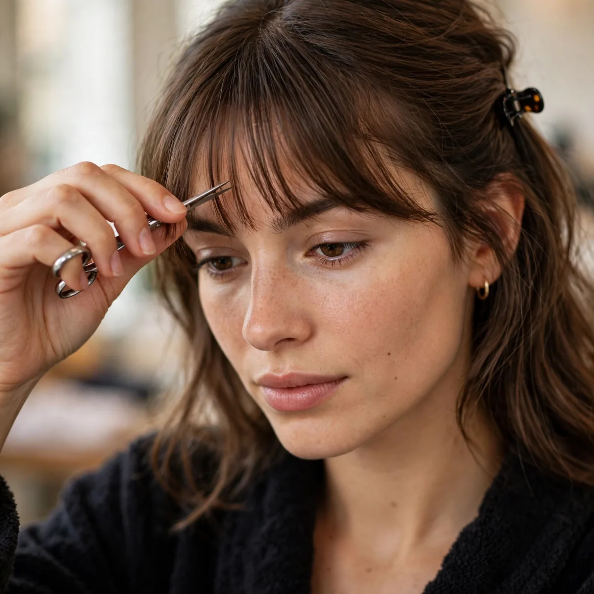 Maintaining bangs between trims