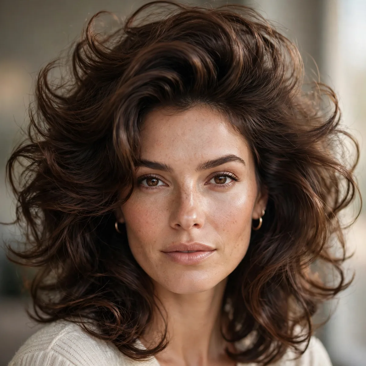 Confident voluminous hairstyle