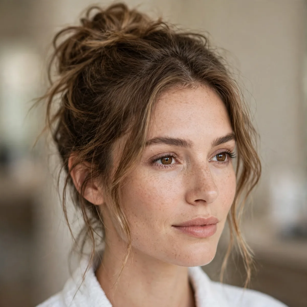 Quick five-minute messy bun tutorial style
