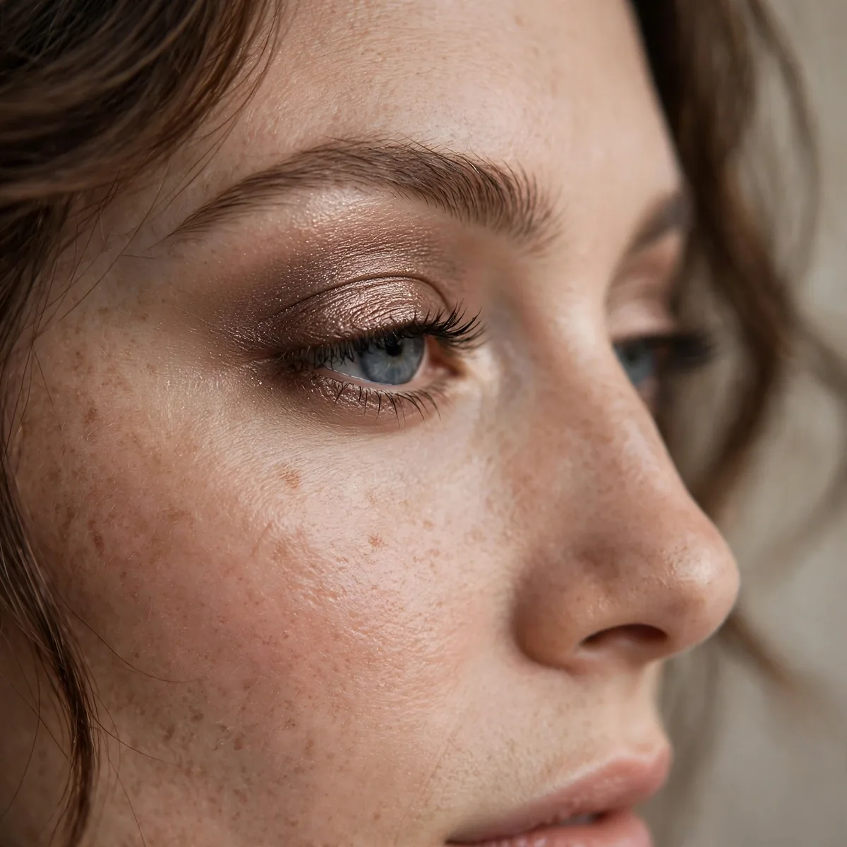 Warm taupe metallic eyeshadow