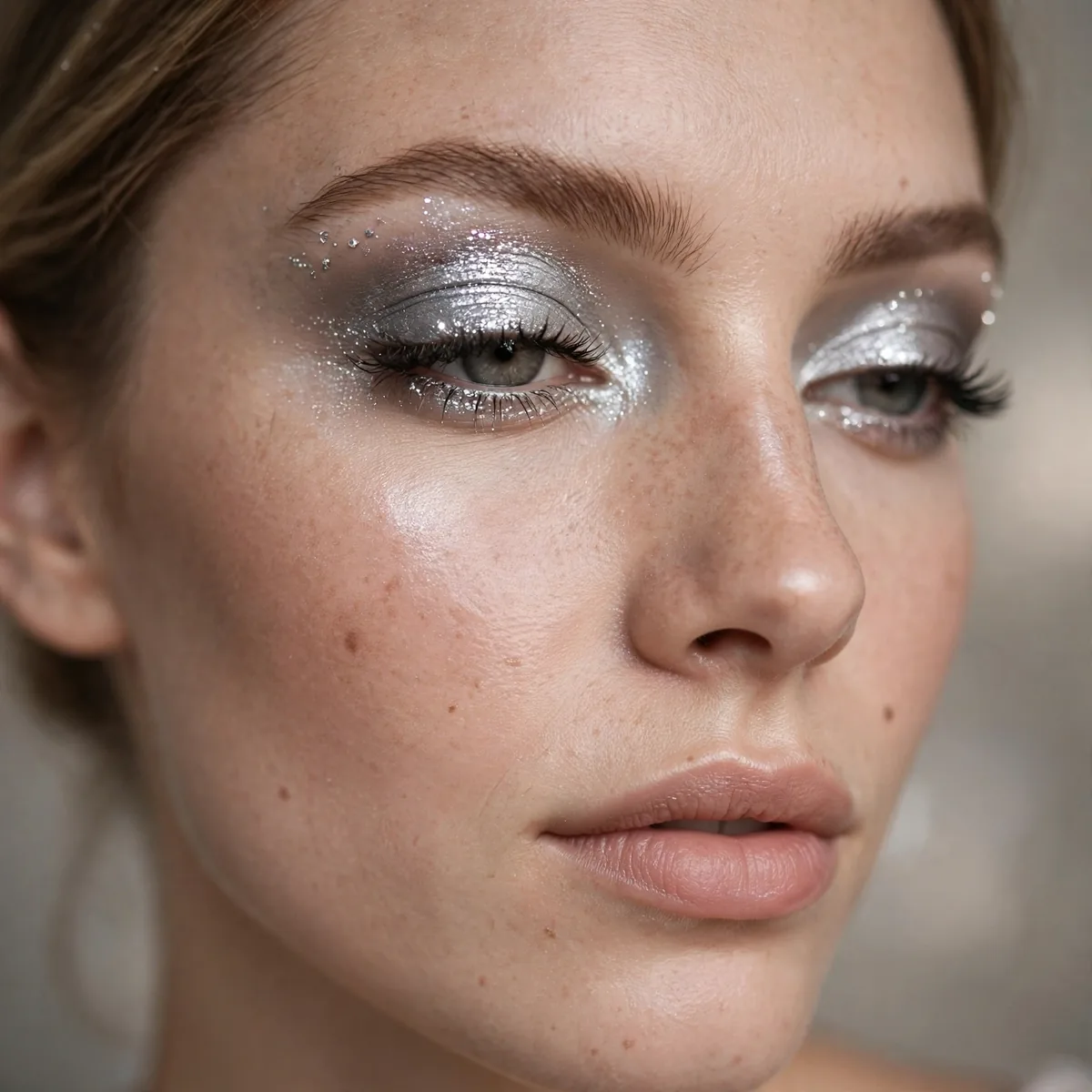 Silver spotlight holiday eye makeup