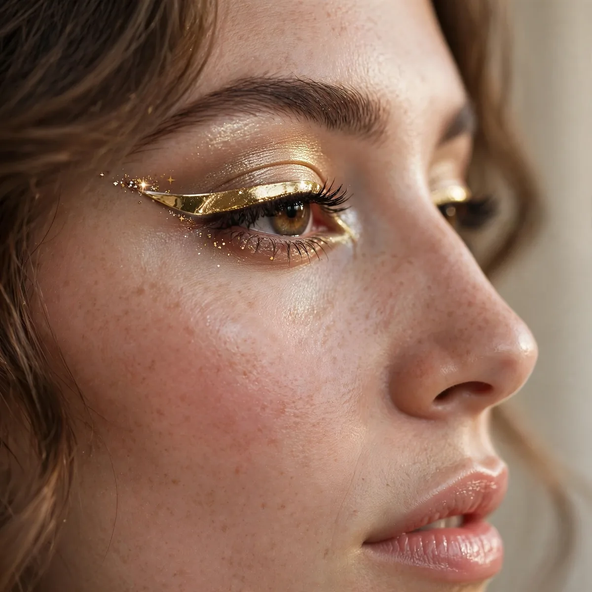 Metallic eyeliner holiday detail