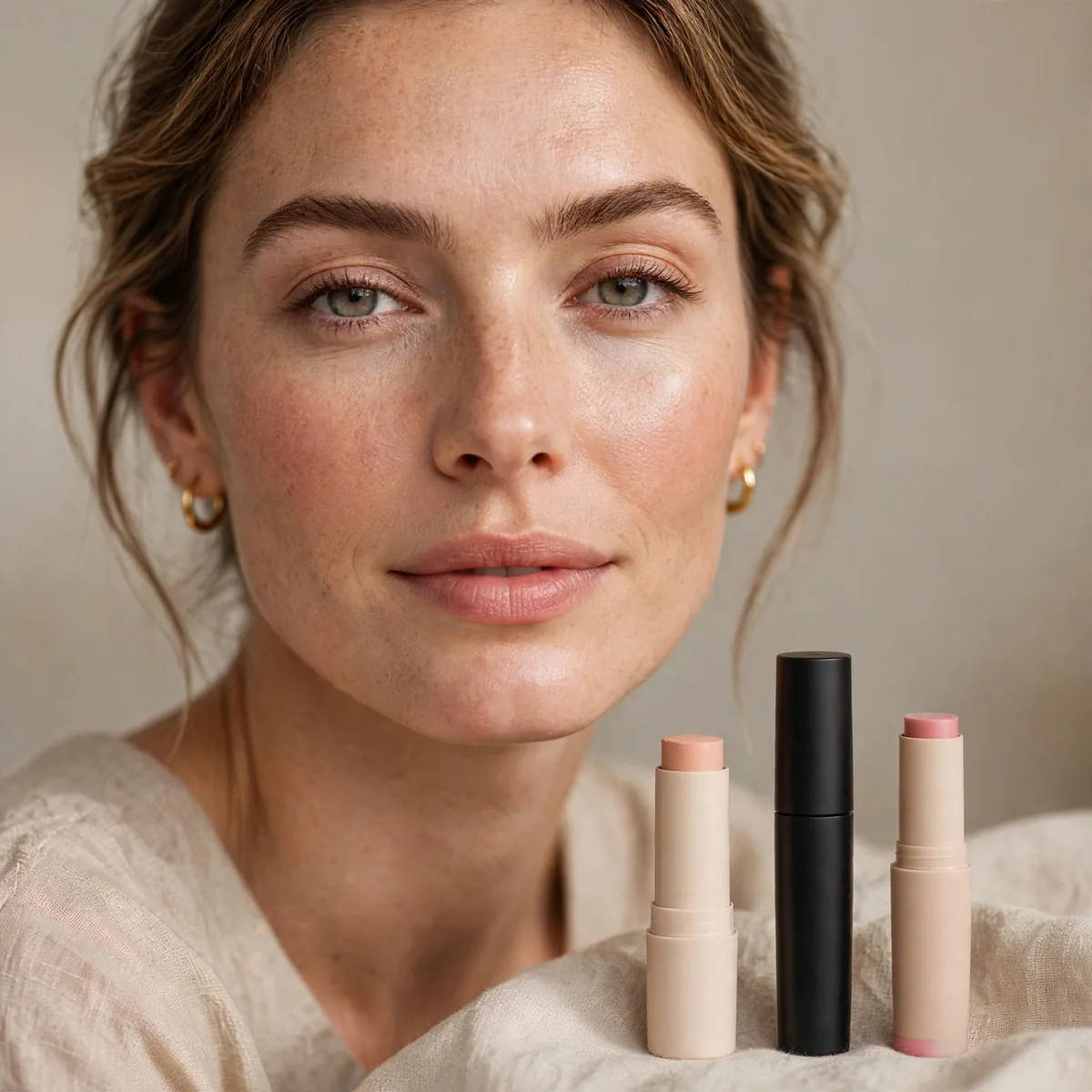Three product minimalist makeup