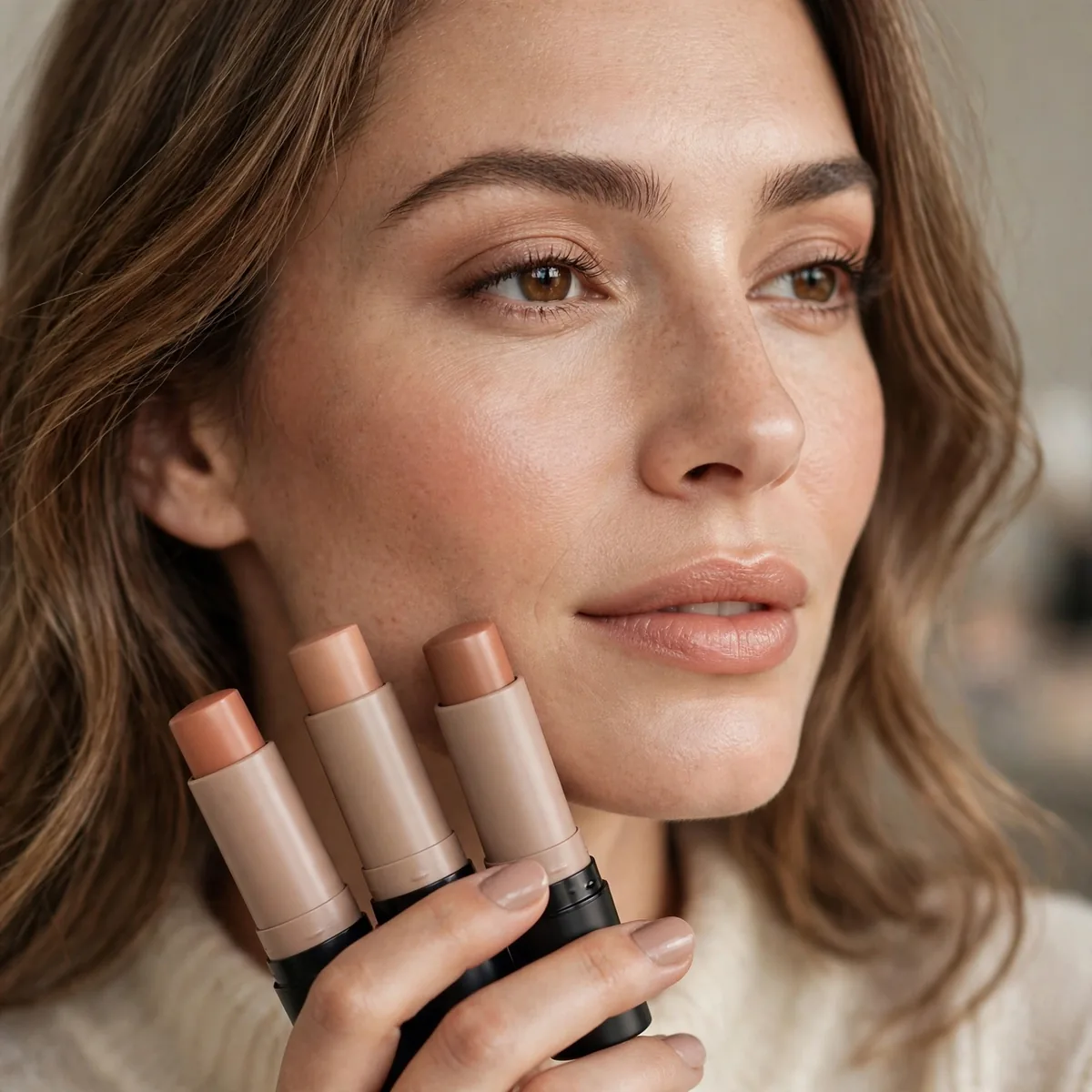 Multitasking makeup sticks