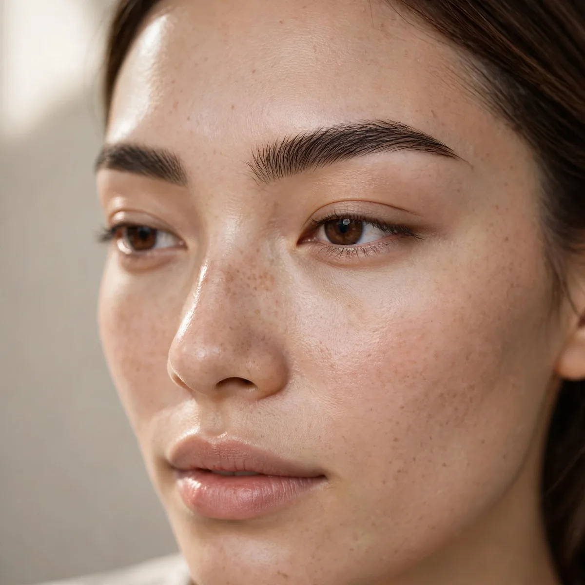 Groomed brows minimalist look