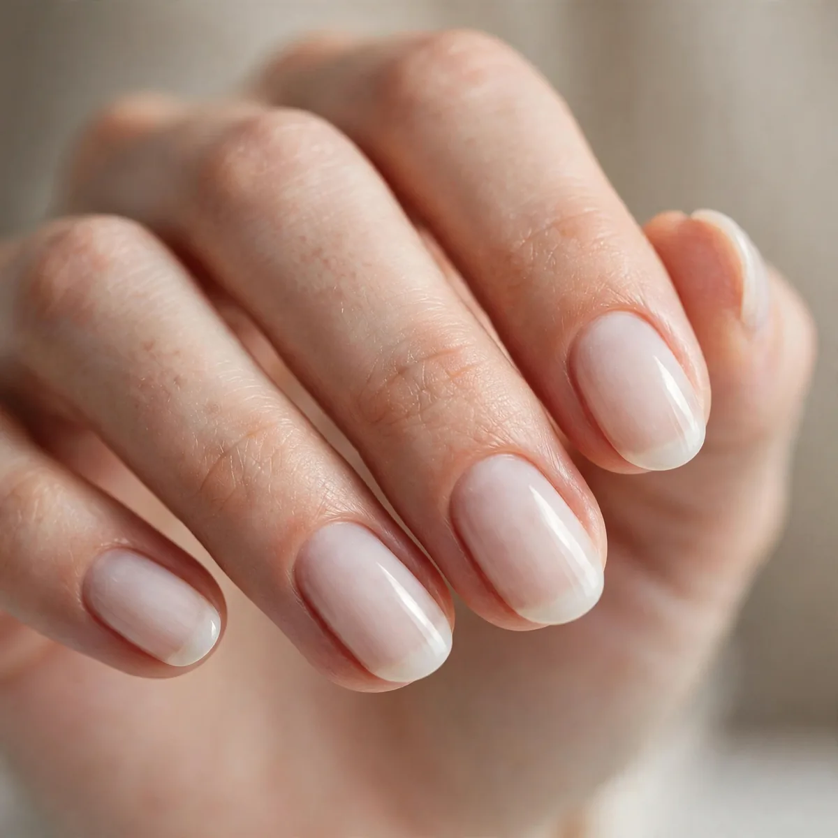 Sheer milky minimalist nails