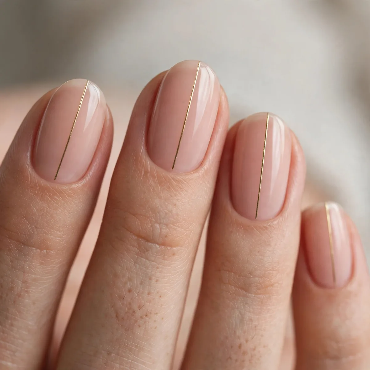 Single thin stripe minimalist nail art