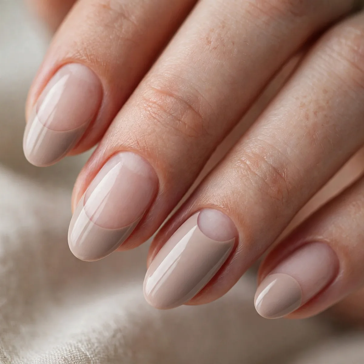 Half moon negative space minimalist nails