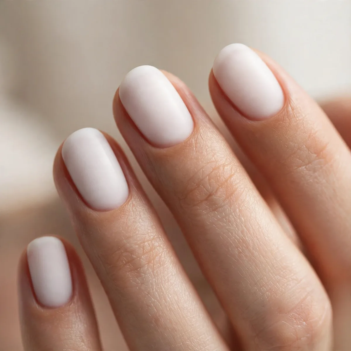 Soft white minimalist nails