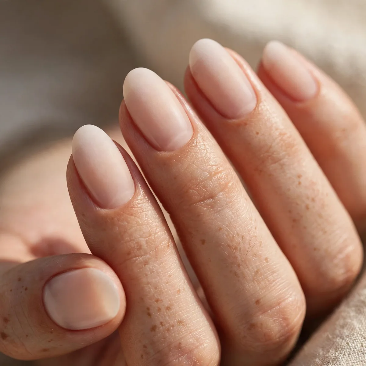 Subtle nude ombre minimalist nails