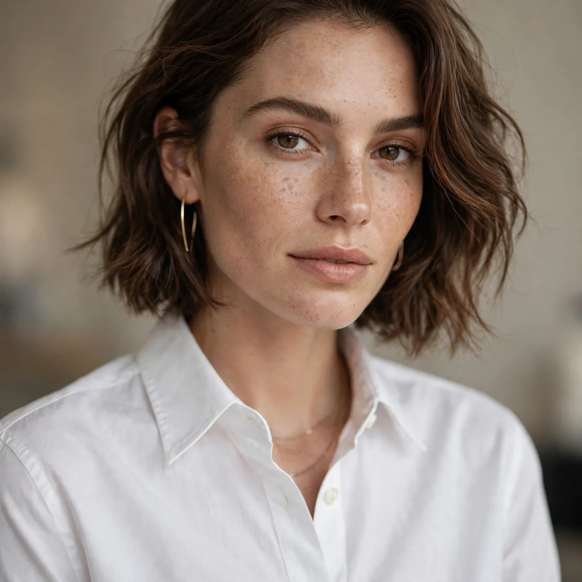 Crisp white button down shirt
