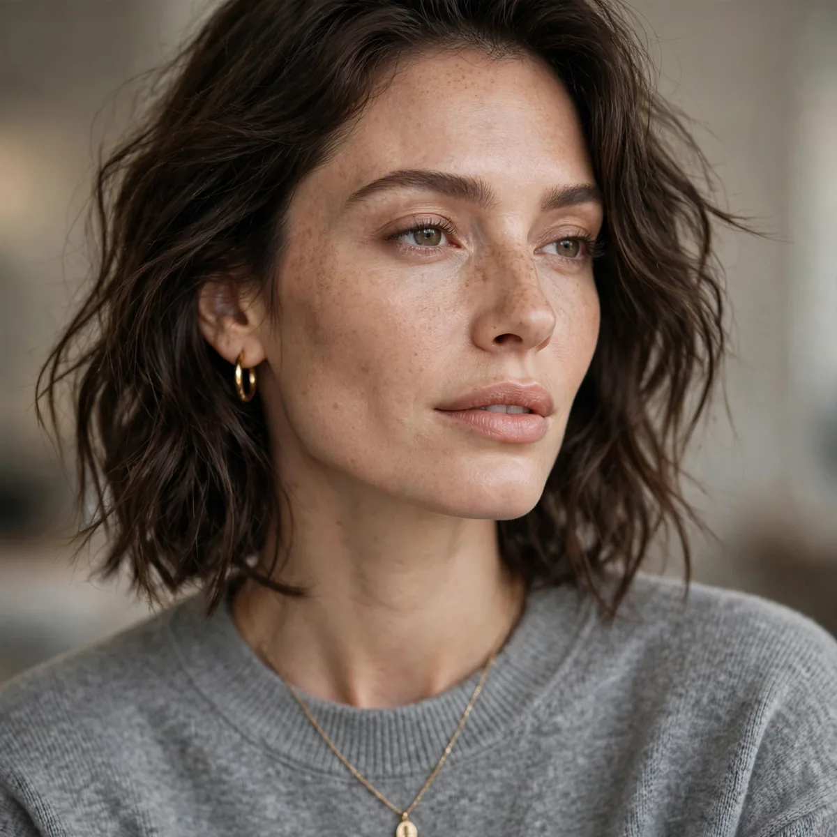 Gray crewneck sweater