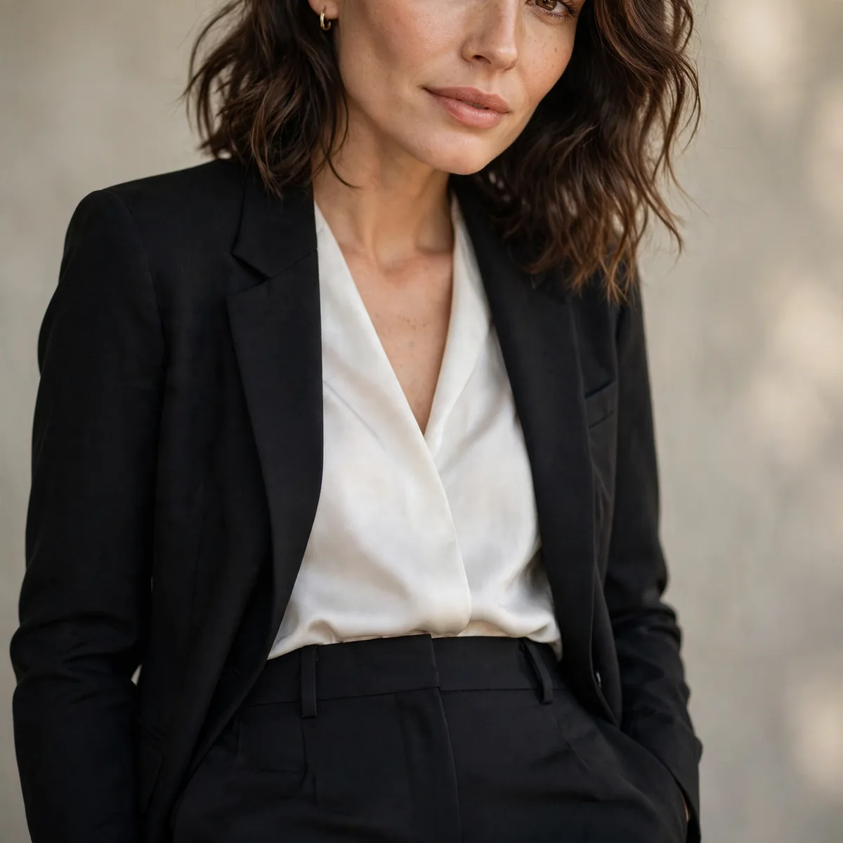 Tailored black trousers