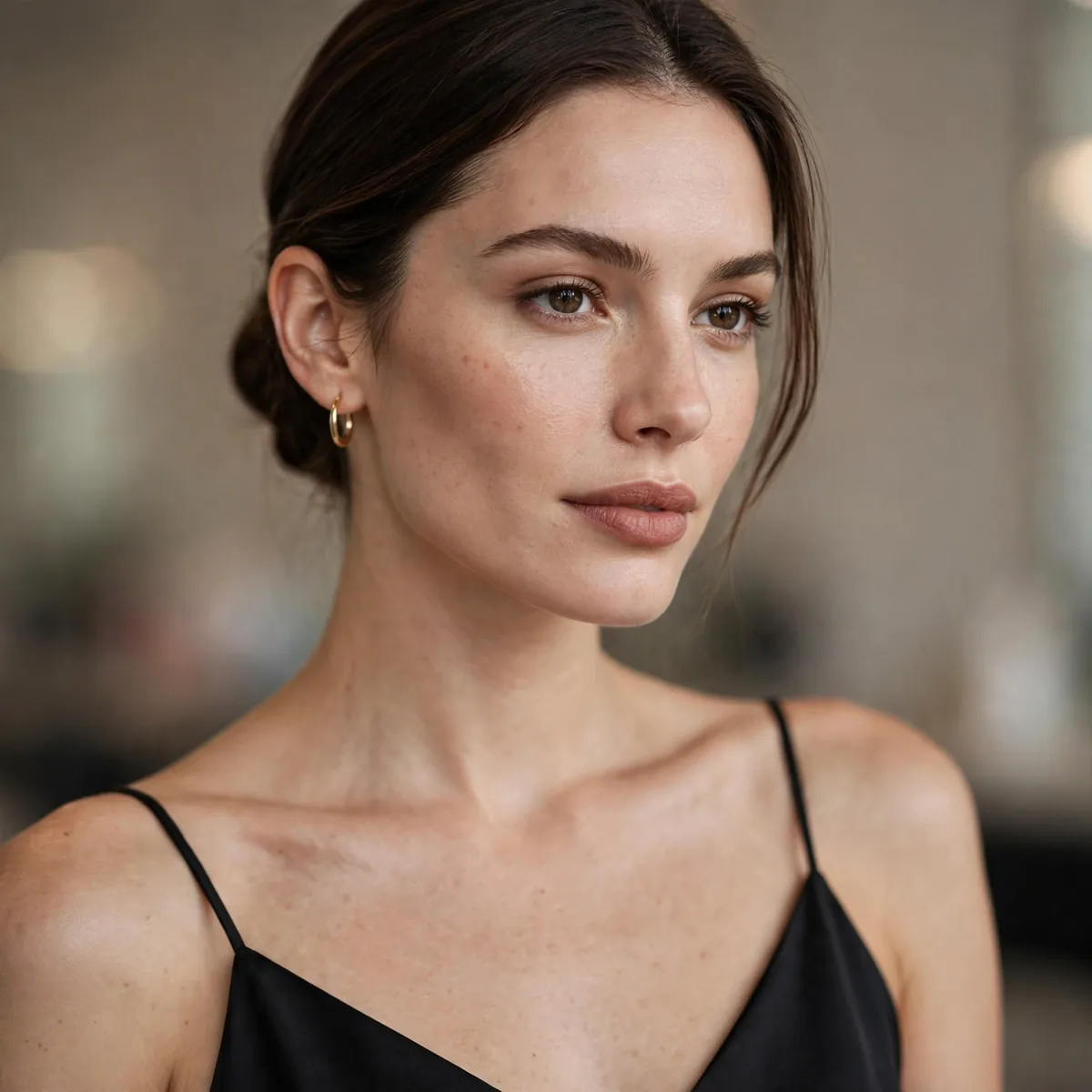 Black slip dress minimalist