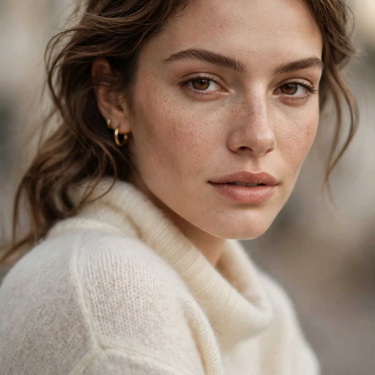 Cream cashmere blend sweater
