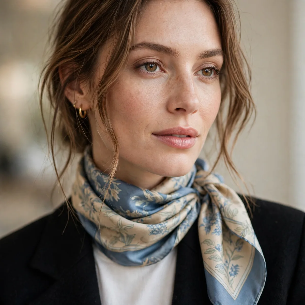 Silk scarf as accessory