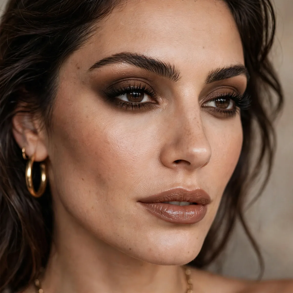 Smokey brown mob wife eye makeup