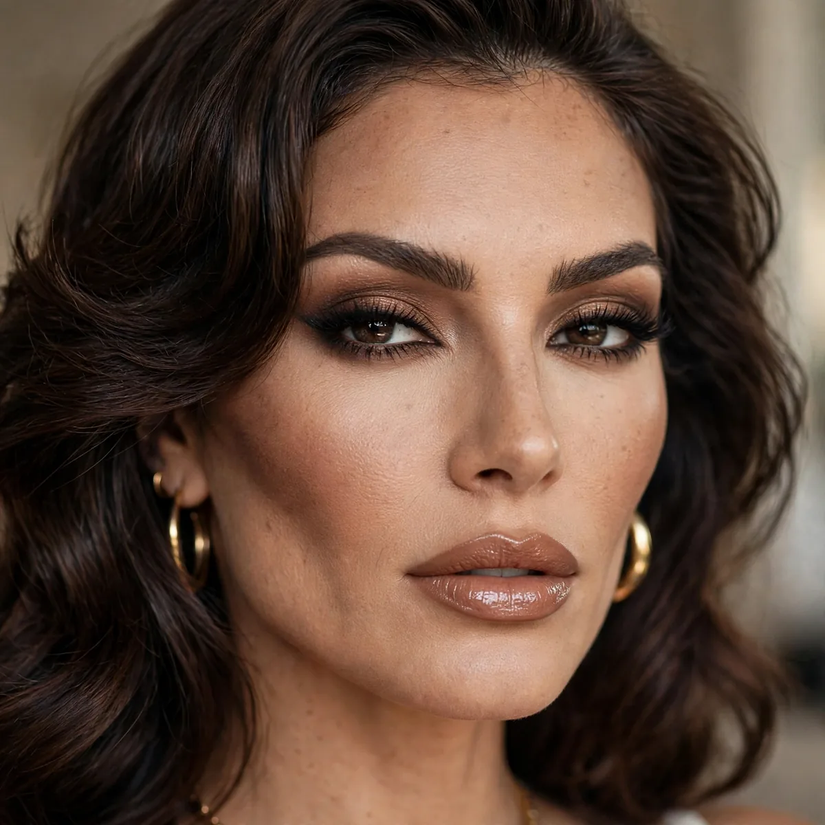 Sharp contour mob wife makeup
