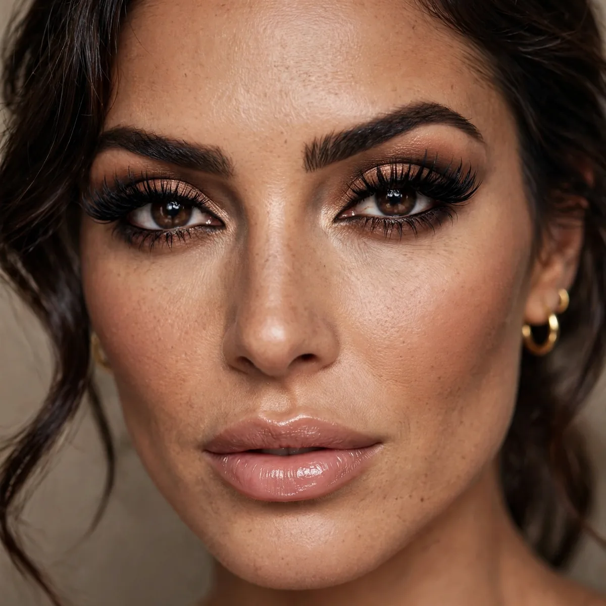 Dramatic lashes mob wife makeup