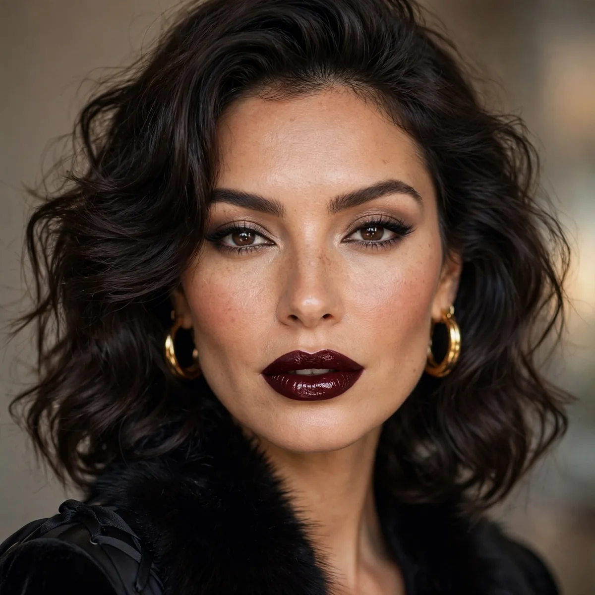 Dark cherry lipstick mob wife