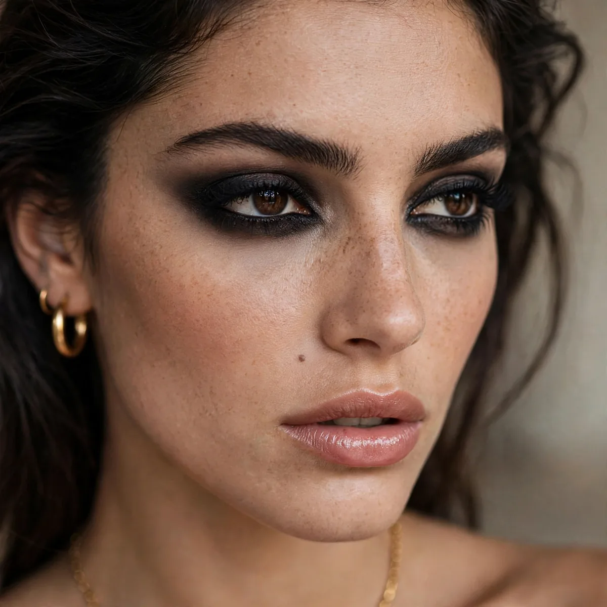 Smudged kohl mob wife eyes