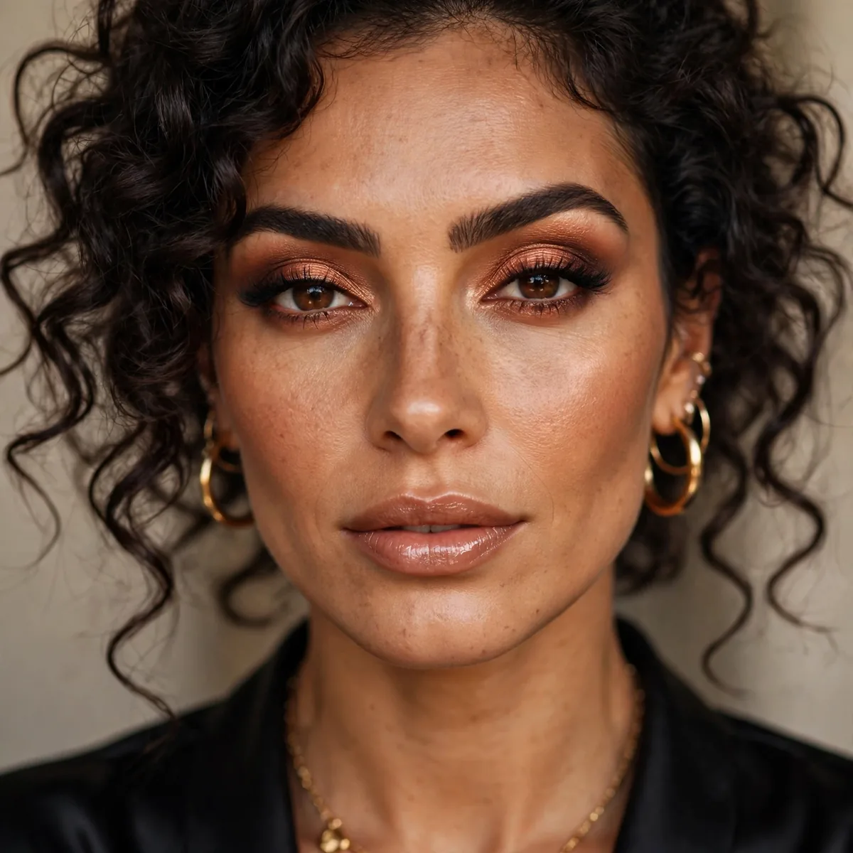 Copper eyeshadow mob wife look