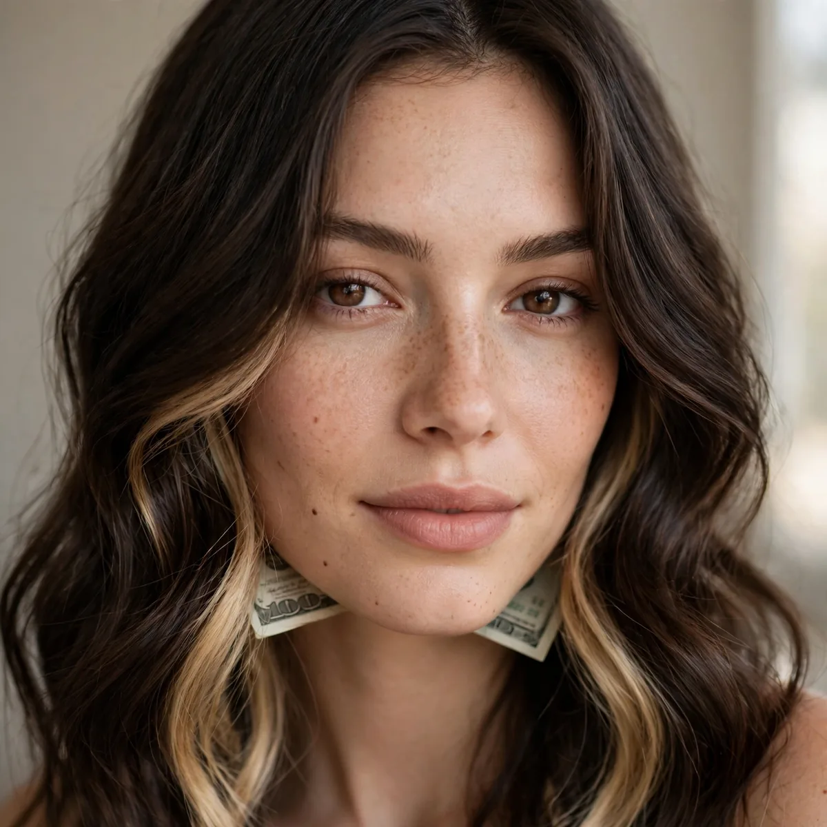 Peekaboo money piece underneath