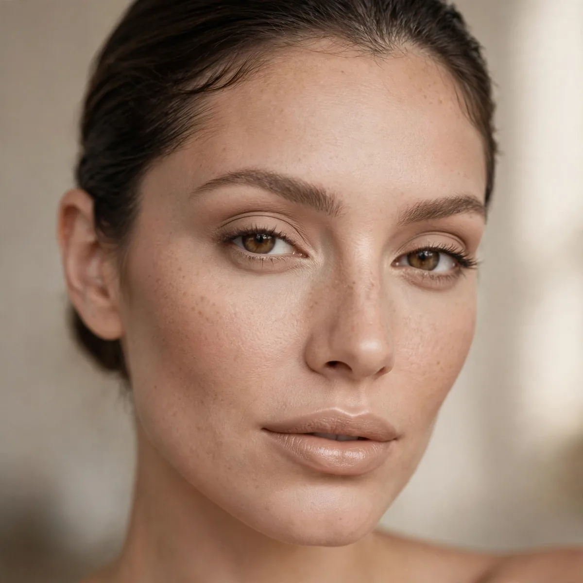Nude monochromatic makeup
