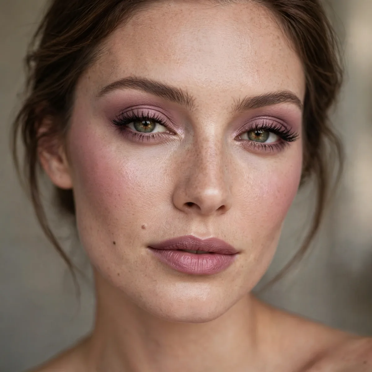 Mauve monochromatic makeup