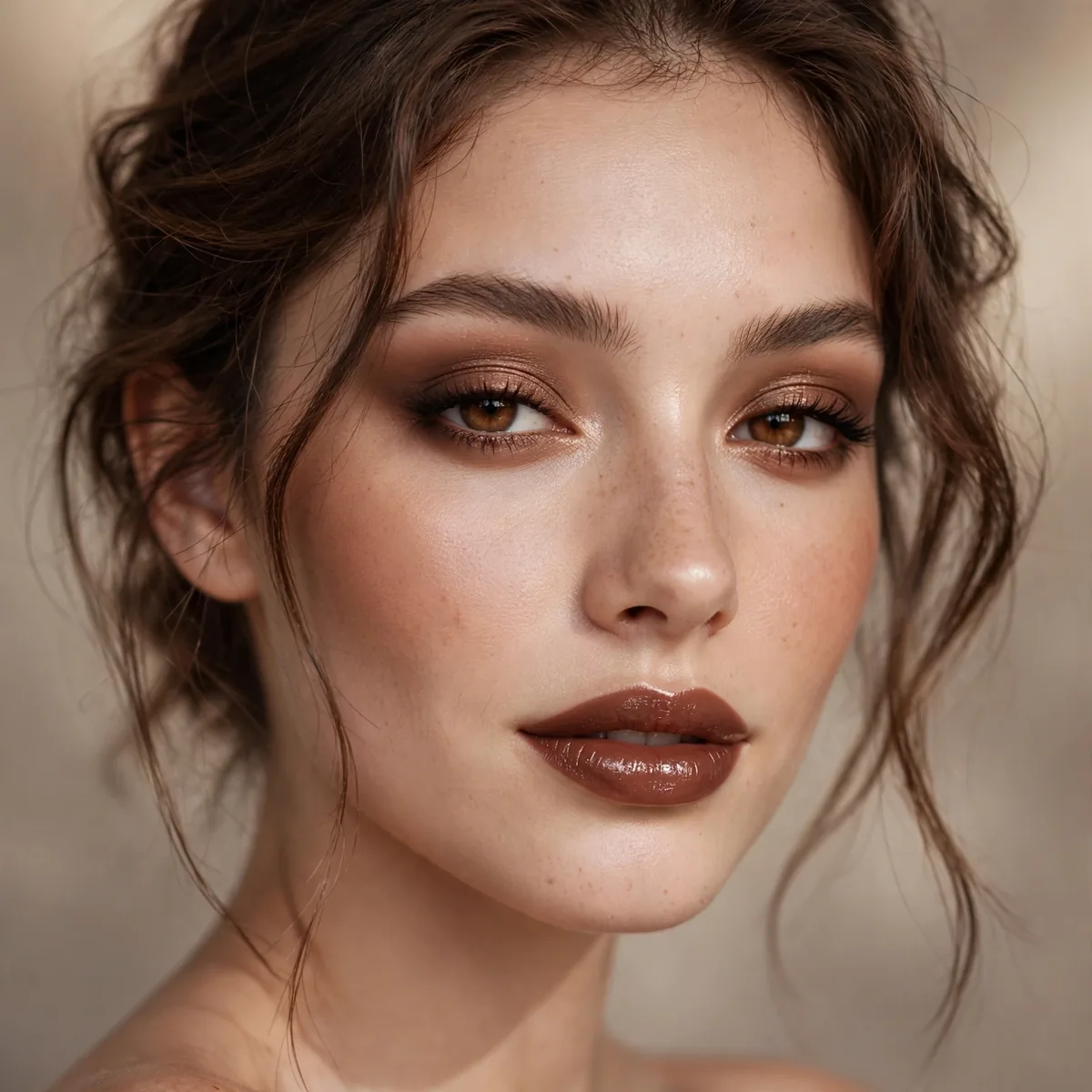 Chocolate monochromatic makeup