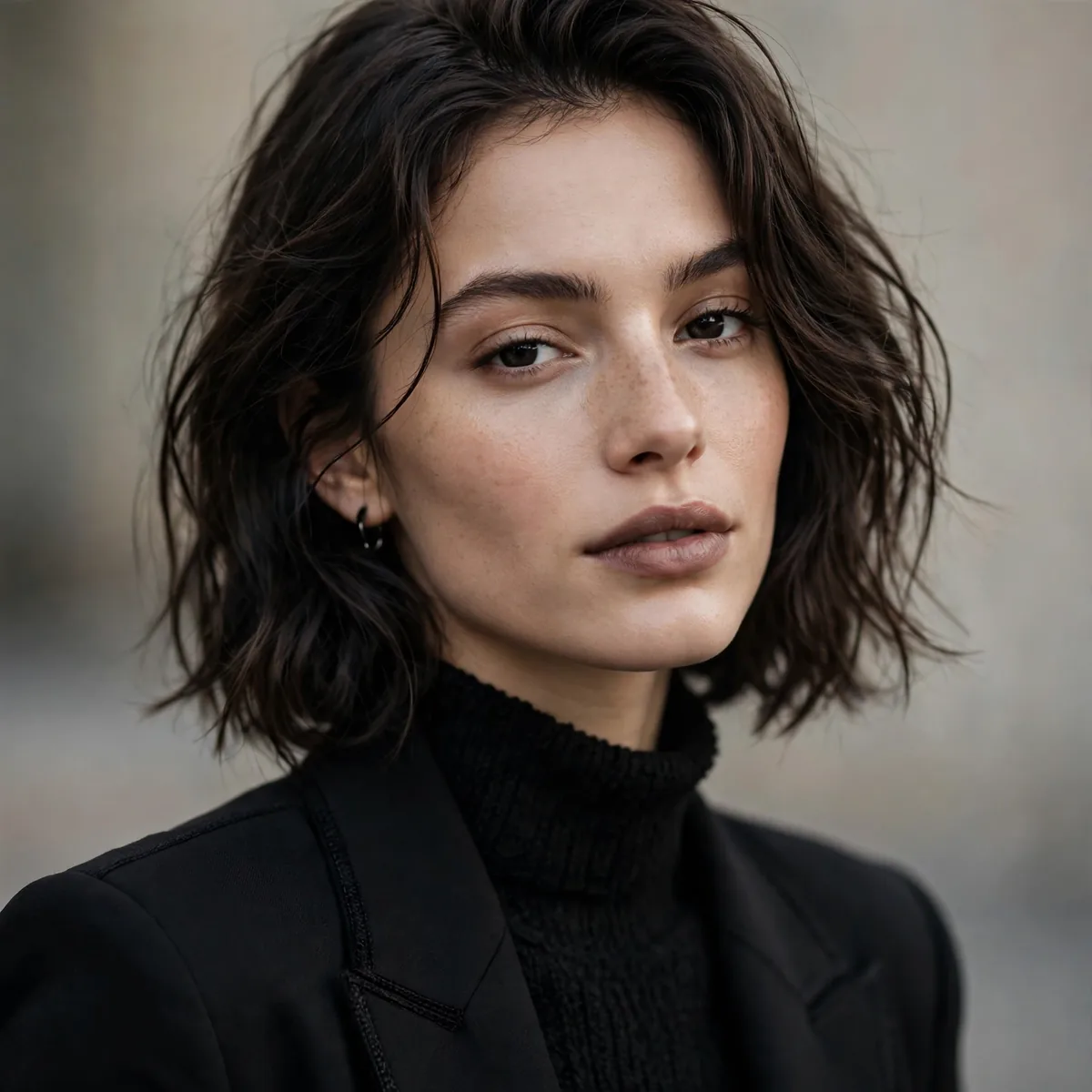 All black monochrome outfit