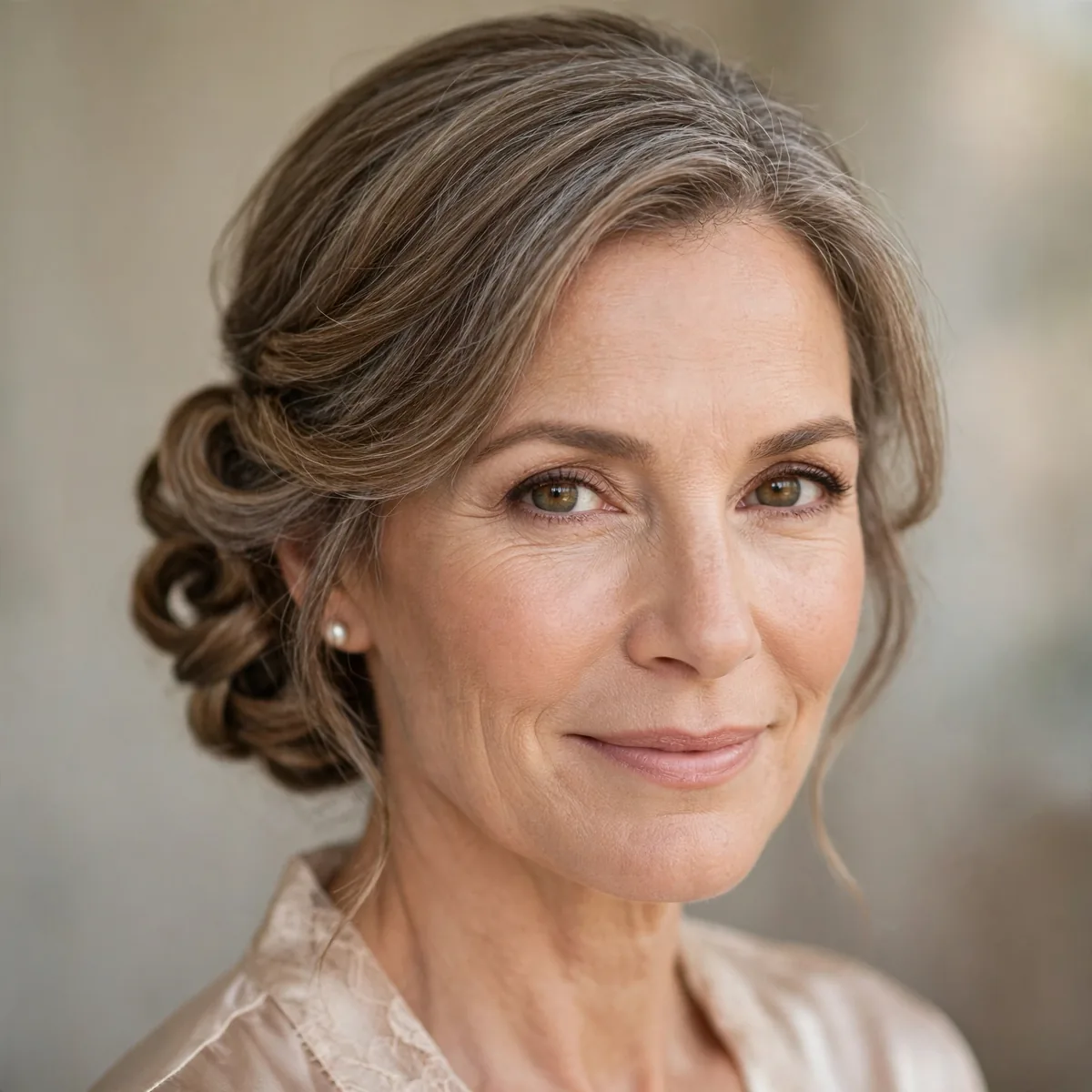 Low twisted updo for mother of the bride