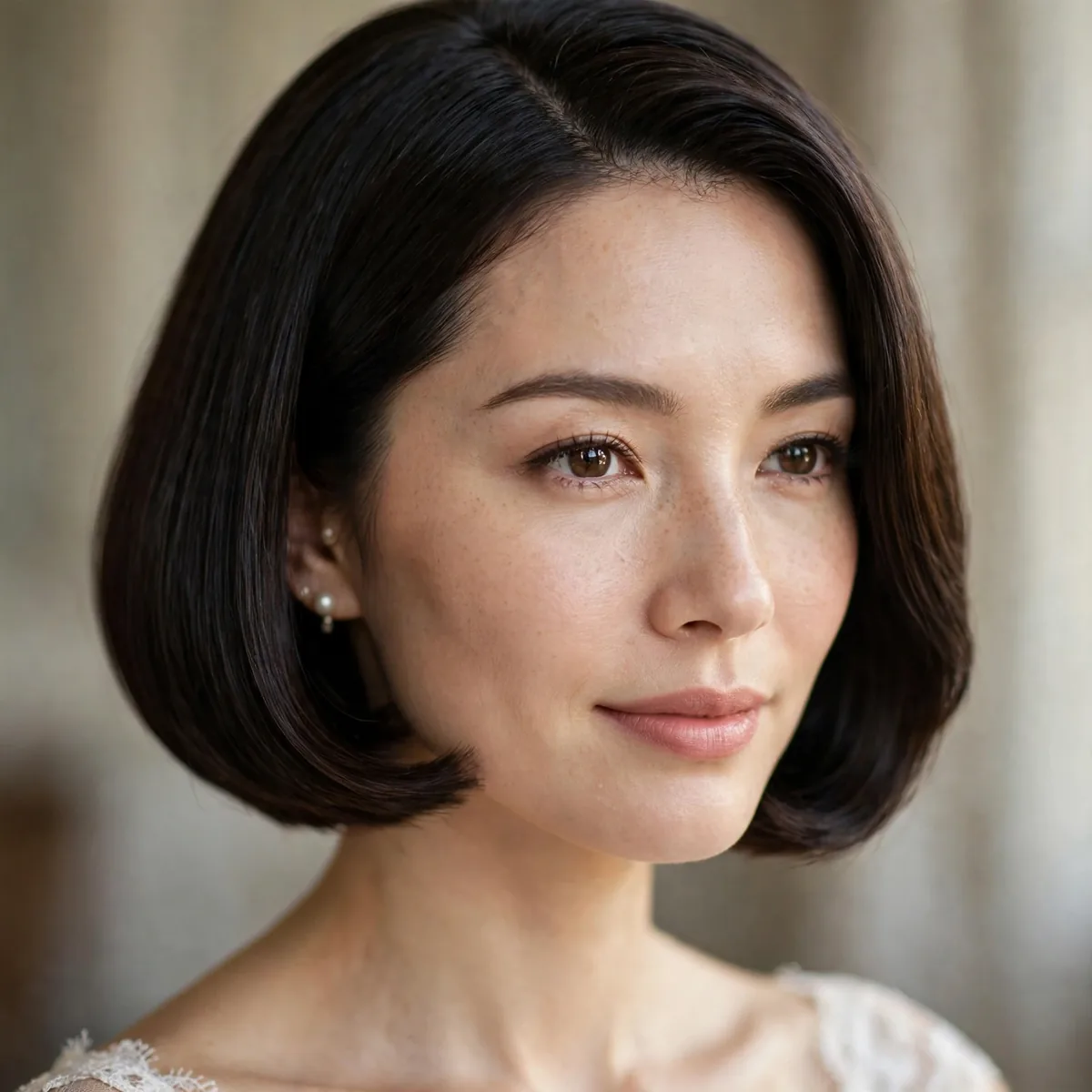 Polished classic bob for the wedding day