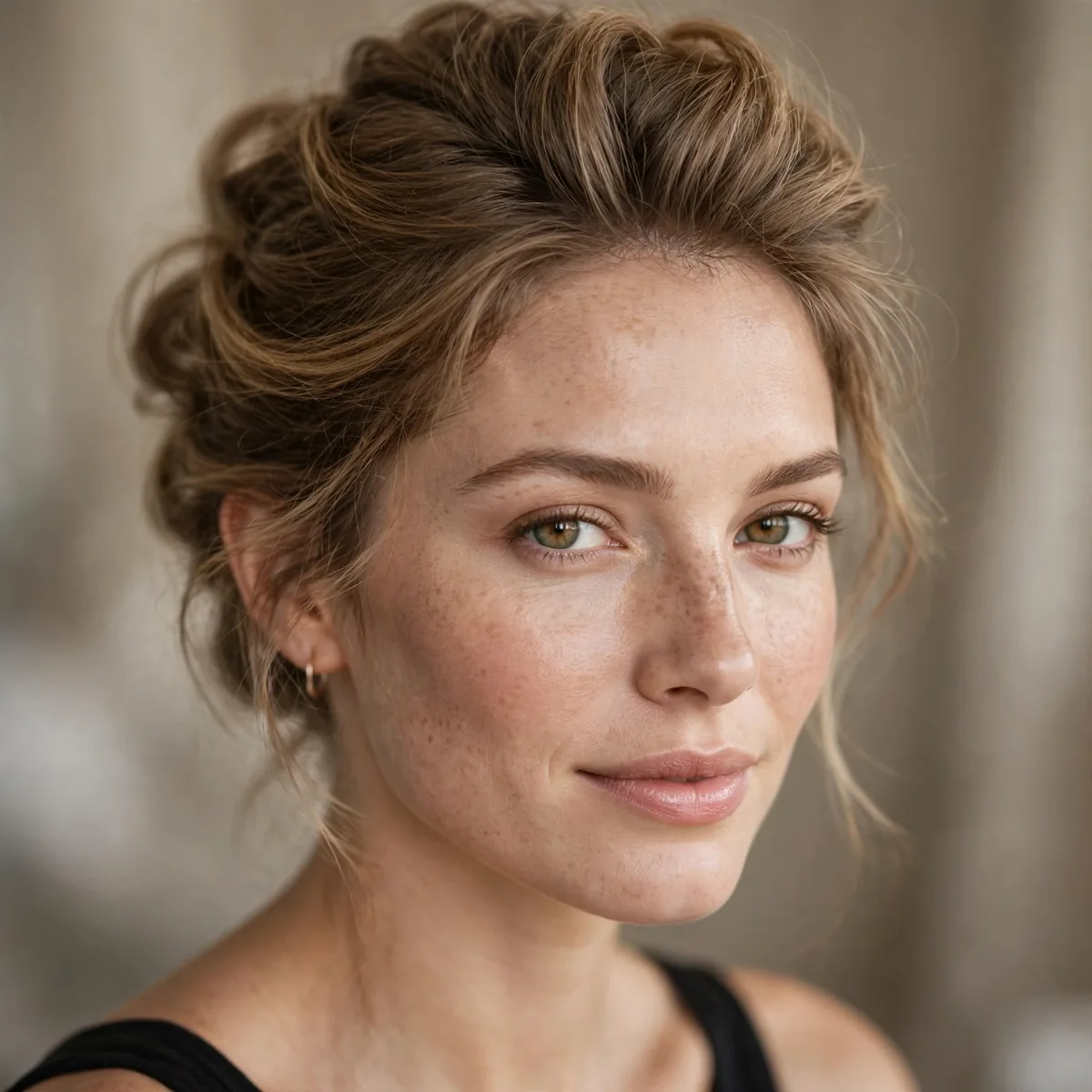 Soft updo with crown volume