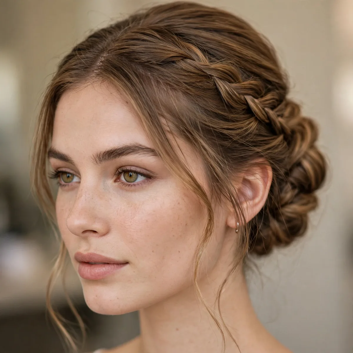 Updo with a delicate braided accent