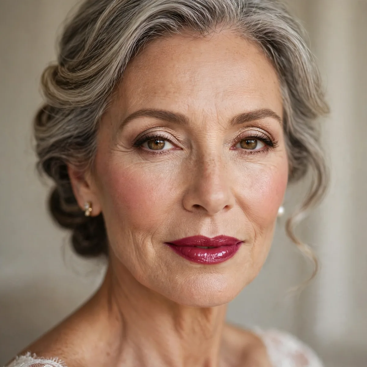 Berry lipstick elegant makeup