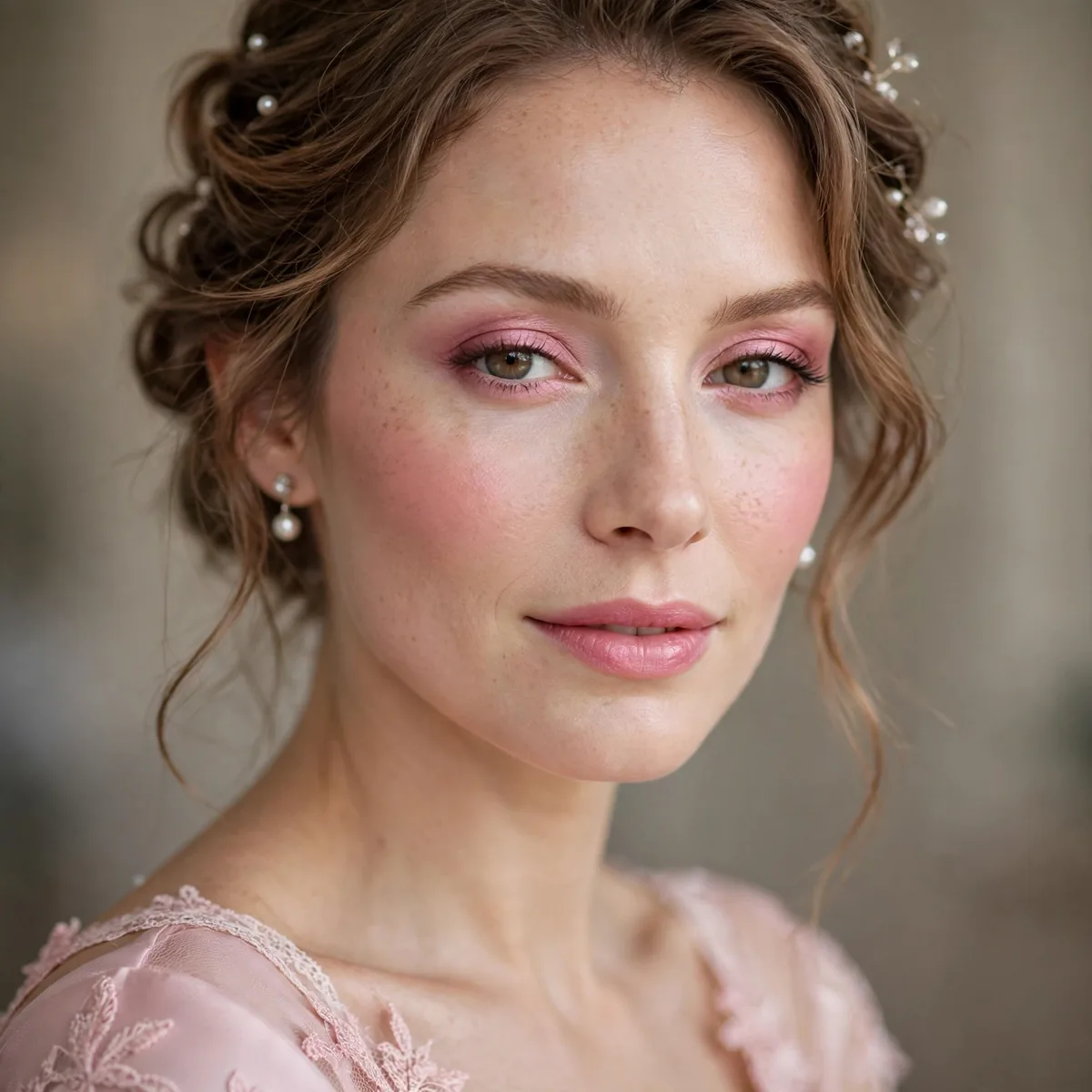 Soft pink romantic makeup