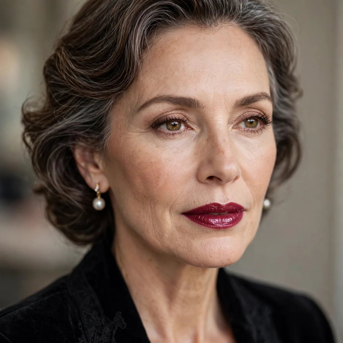 Berry lipstick elegant mature look