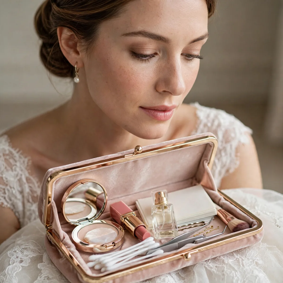Wedding touch up essentials clutch